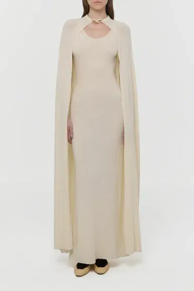 Gabriela Hearst Laleh Knit Cape in Off White Mulberry Silk | Thumbnail 5 Gabriela Hearst Laleh Knit Cape in Off White Mulberry Silk | Thumbnail 5
