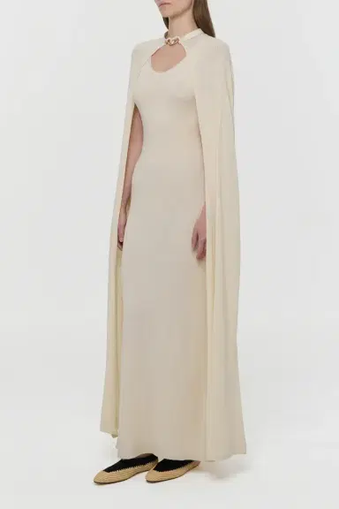 Gabriela Hearst Laleh Knit Cape in Off White Mulberry Silk | Thumbnail 6 Gabriela Hearst Laleh Knit Cape in Off White Mulberry Silk | Thumbnail 6