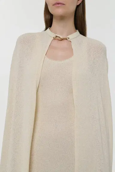 Gabriela Hearst Laleh Knit Cape in Off White Mulberry Silk | Thumbnail 9 Gabriela Hearst Laleh Knit Cape in Off White Mulberry Silk | Thumbnail 9