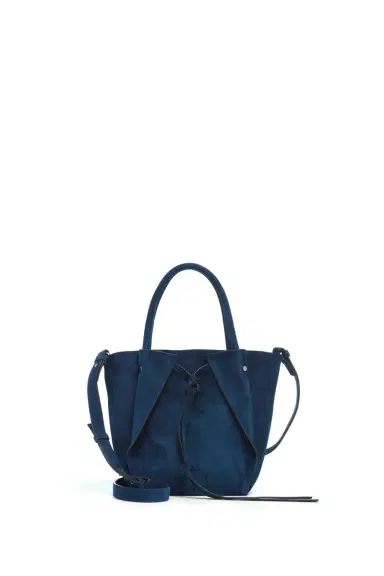 Gabriela Hearst Small Marija Tote Bag in Navy Suede | Thumbnail 1 Gabriela Hearst Small Marija Tote Bag in Navy Suede | Thumbnail 1