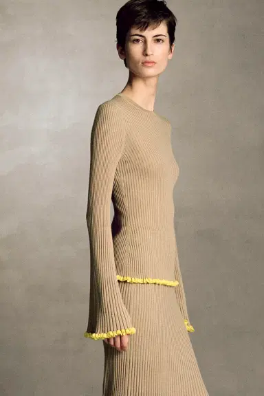 Gabriela Hearst Erya Knit Crewneck Sweater in Camel Cashmere Silk | Thumbnail 2 Gabriela Hearst Erya Knit Crewneck Sweater in Camel Cashmere Silk | Thumbnail 2