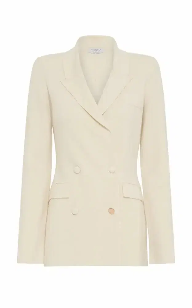 Gabriela Hearst Ceto Knit Blazer in Off White Merino Wool Cashmere