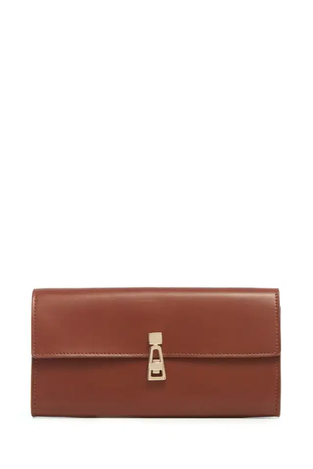 Gabriela Hearst Phone Wallet in Cognac Leather
