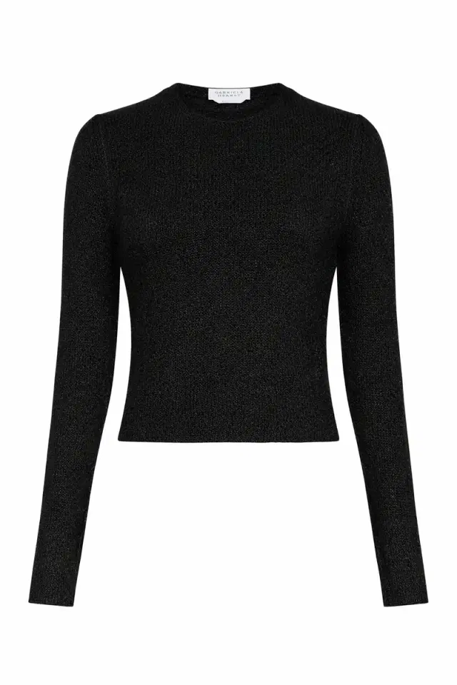 Gabriela Hearst Praedics Knit Sweater in Black Mulberry Silk