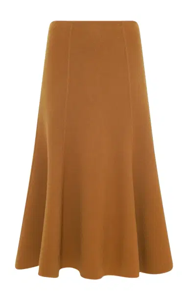 Gabriela Hearst Patterson Midi Skirt in Yellow Ochre Double-face Recycled Cashmere | Thumbnail 1 Gabriela Hearst Patterson Midi Skirt in Yellow Ochre Double-face Recycled Cashmere | Thumbnail 1