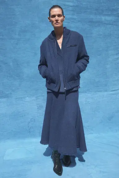 Gabriela Hearst Amy Midi Skirt in Electric Navy Speckled Cashmere | Thumbnail 2 Gabriela Hearst Amy Midi Skirt in Electric Navy Speckled Cashmere | Thumbnail 2
