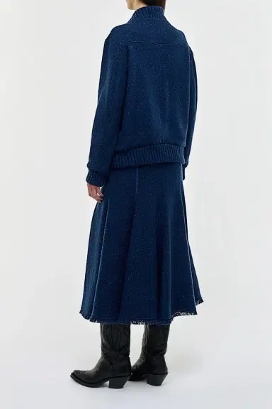 Gabriela Hearst Amy Midi Skirt in Electric Navy Speckled Cashmere | Thumbnail 5 Gabriela Hearst Amy Midi Skirt in Electric Navy Speckled Cashmere | Thumbnail 5