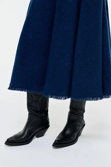 Gabriela Hearst Amy Midi Skirt in Electric Navy Speckled Cashmere | Thumbnail 6 Gabriela Hearst Amy Midi Skirt in Electric Navy Speckled Cashmere | Thumbnail 6