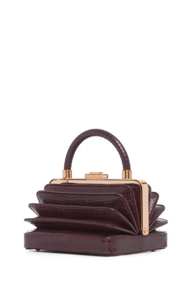 GABRIELA HEARST Diana Bag in Bordeaux Snakeskin