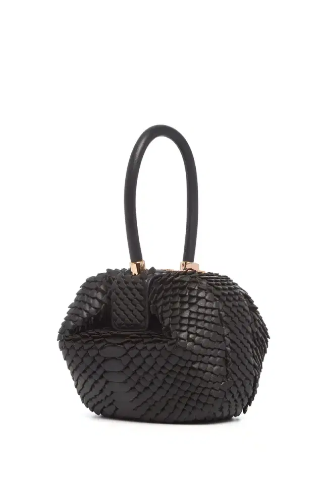 Gabriela Hearst Nina Bag in Black Leather Snake Scales