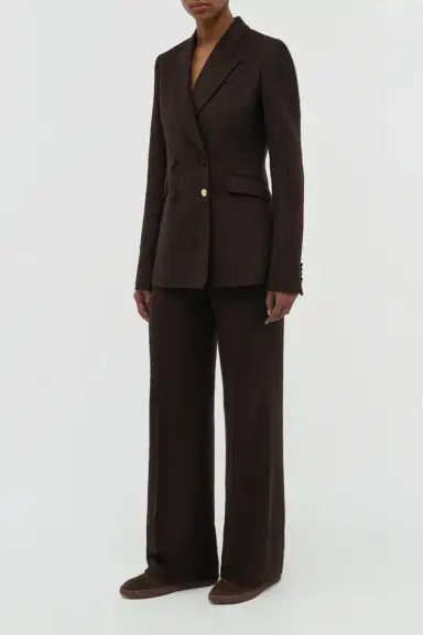 Gabriela Hearst Vesta Flare Pant in Chocolate Winter Silk | Thumbnail 3 Gabriela Hearst Vesta Flare Pant in Chocolate Winter Silk | Thumbnail 3