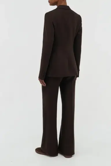 Gabriela Hearst Vesta Flare Pant in Chocolate Winter Silk | Thumbnail 4 Gabriela Hearst Vesta Flare Pant in Chocolate Winter Silk | Thumbnail 4