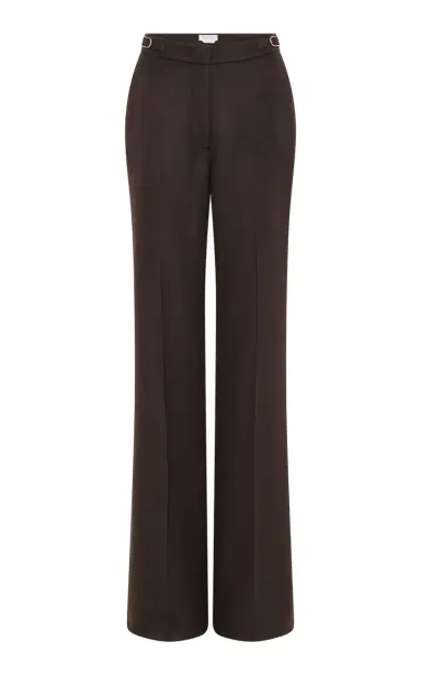 Gabriela Hearst Vesta Flare Pant in Chocolate Winter Silk | Thumbnail 1 Gabriela Hearst Vesta Flare Pant in Chocolate Winter Silk | Thumbnail 1