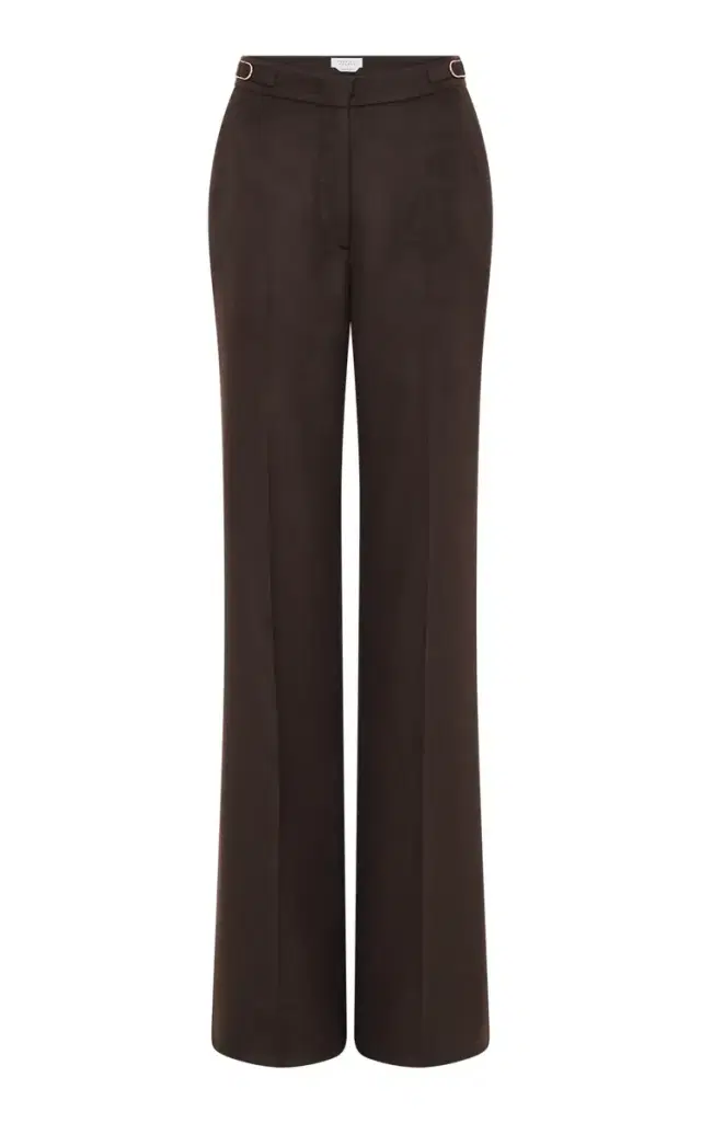 Gabriela Hearst Vesta Flare Pant in Chocolate Winter Silk