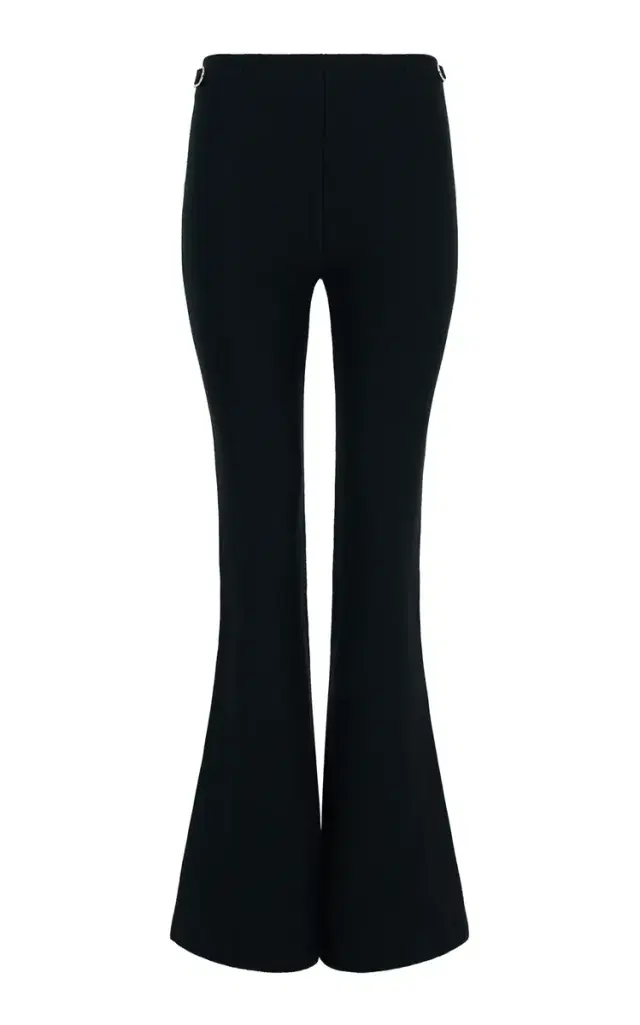 Gabriela Hearst Ayala Flare Cropped Knit Pant in Black Merino Wool Cashmere