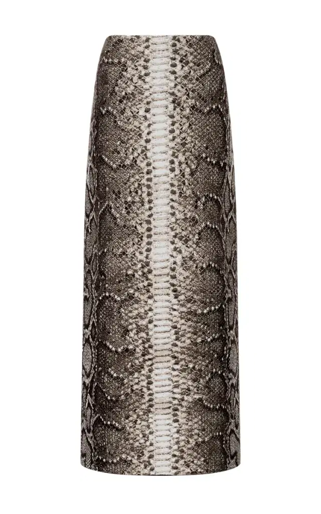 Gabriela Hearst Bragi Knit Maxi Skirt in Greyscale Cashmere Silk