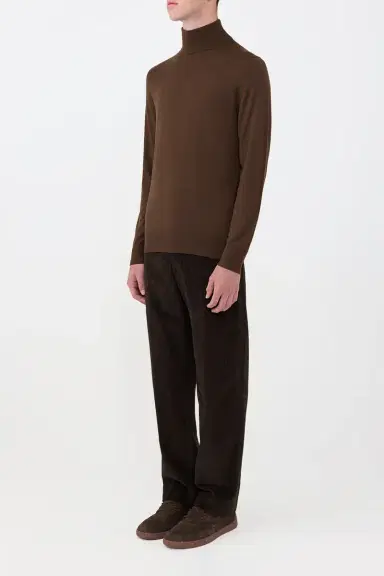 Gabriela Hearst Jermaine Knit Turtleneck in Chocolate Merino Wool | Thumbnail 3 Gabriela Hearst Jermaine Knit Turtleneck in Chocolate Merino Wool | Thumbnail 3