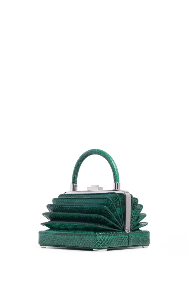 Gabriela Hearst Small Diana Bag in Green Snakeskin