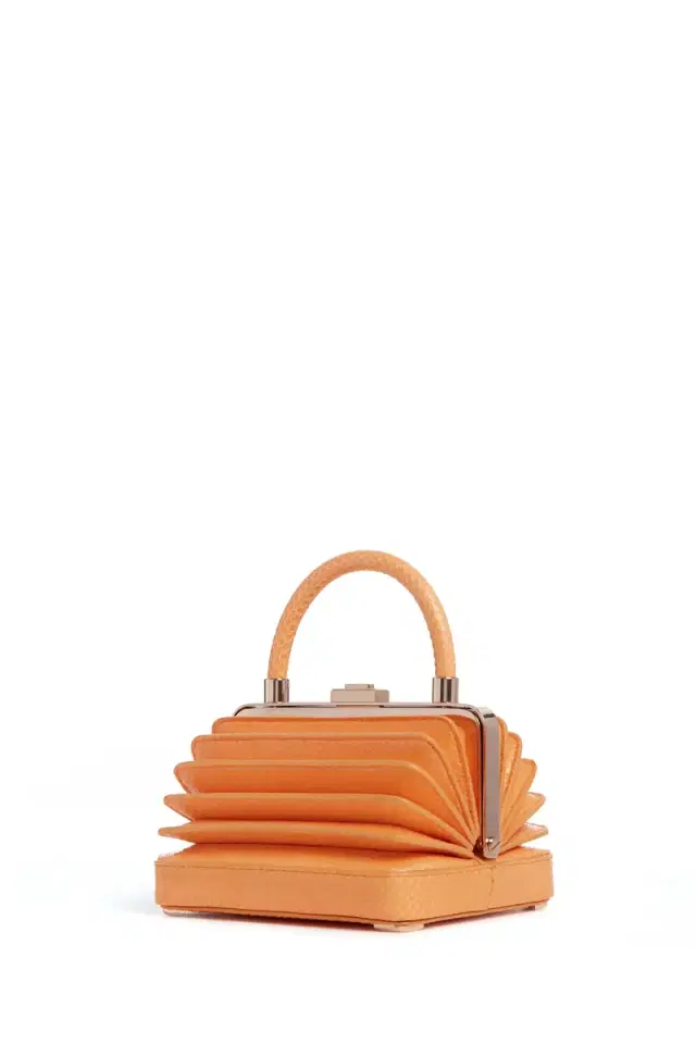 Gabriela Hearst Small Diana Bag in Fluorescent Orange Snakeskin