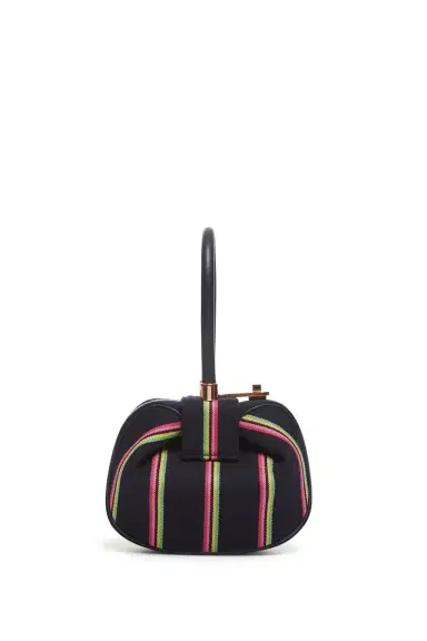 Gabriela Hearst Striped Demi Bag in Navy Wool | Thumbnail 3 Gabriela Hearst Striped Demi Bag in Navy Wool | Thumbnail 3