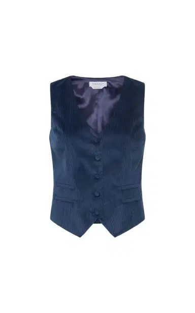 Gabriela Hearst Coleridge Vest in Electric Navy Sea Island Cotton Corduroy | Thumbnail 1