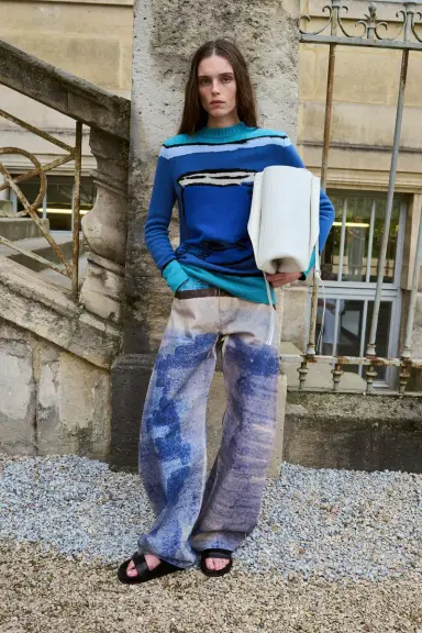Gabriela Hearst Tarikel Knit Sweater in Water Multi Cashmere | Thumbnail 11