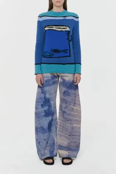Gabriela Hearst Tarikel Knit Sweater in Water Multi Cashmere | Thumbnail 4