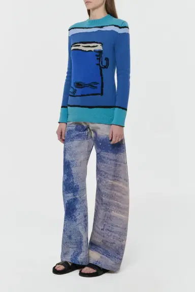 Gabriela Hearst Tarikel Knit Sweater in Water Multi Cashmere | Thumbnail 5