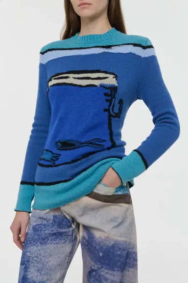 Gabriela Hearst Tarikel Knit Sweater in Water Multi Cashmere | Thumbnail 7