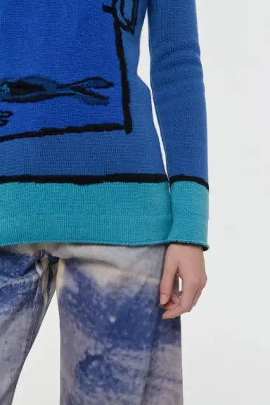 Gabriela Hearst Tarikel Knit Sweater in Water Multi Cashmere | Thumbnail 10