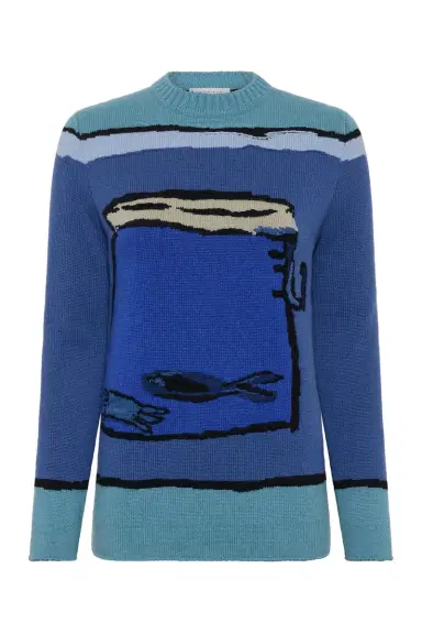 Gabriela Hearst Tarikel Knit Sweater in Water Multi Cashmere | Thumbnail 1