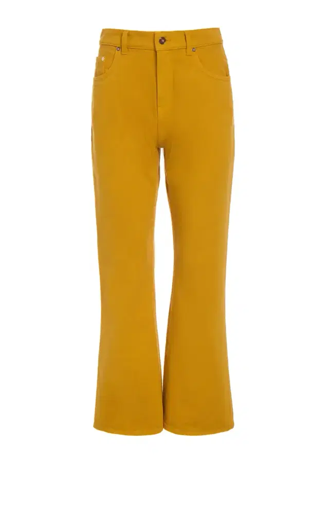 GABRIELA HEARST Ezra Bootcut Cropped Jean in Golden Birch Recycled Cotton Denim
