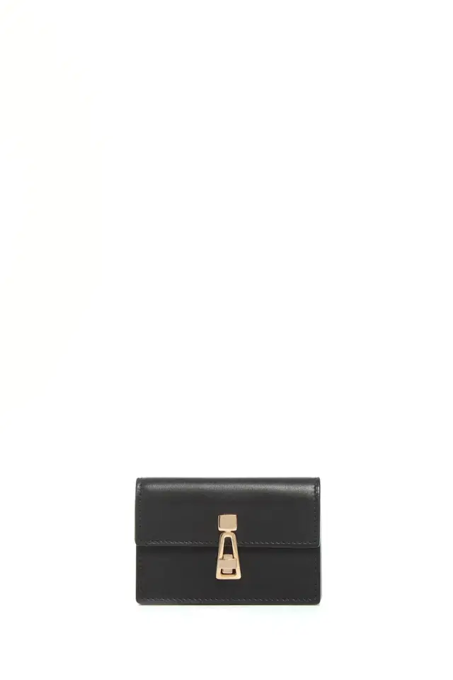 Gabriela Hearst Concertina Card Wallet in Black Leather