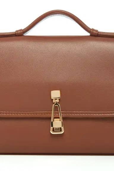 Gabriela Hearst Small Leonora Flap Bag in Cognac Nappa Leather | Thumbnail 5