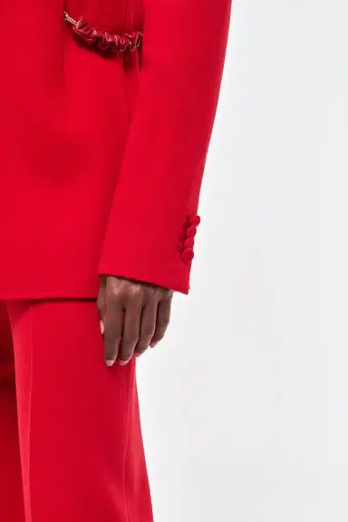 Gabriela Hearst Epona Chain Blazer in Scarlet Red Virgin Wool Crepe | Thumbnail 9 Gabriela Hearst Epona Chain Blazer in Scarlet Red Virgin Wool Crepe | Thumbnail 9