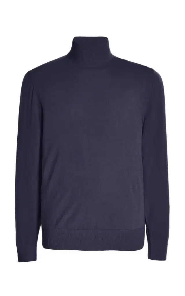 Gabriela Hearst Jermaine Knit Turtleneck in Navy Merino Wool