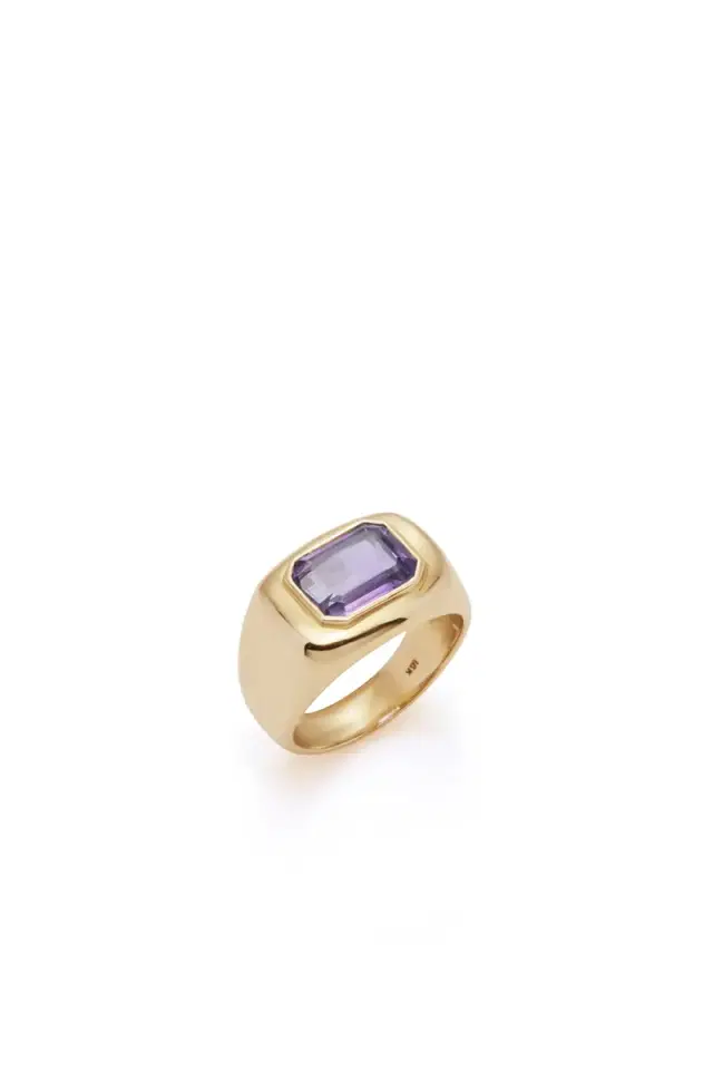 GABRIELA HEARST Large Ring in 18K Yellow Gold & Amethyst Stone