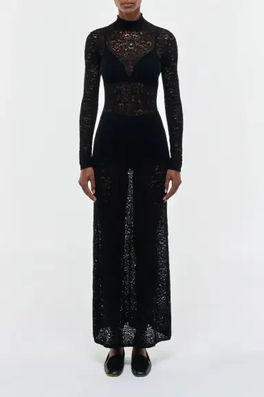 Gabriela Hearst Anya Knit Maxi Dress in Black Merino Wool Cashmere | Thumbnail 2 Gabriela Hearst Anya Knit Maxi Dress in Black Merino Wool Cashmere | Thumbnail 2