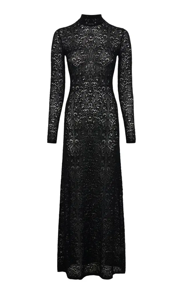 Gabriela Hearst Anya Knit Maxi Dress in Black Merino Wool Cashmere