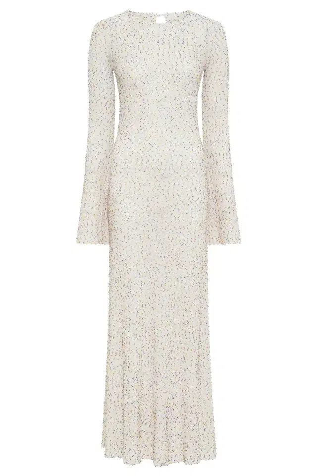 Gabriela Hearst Chandra Knit Maxi Dress in  Multi Beaded Cashmere Silk
