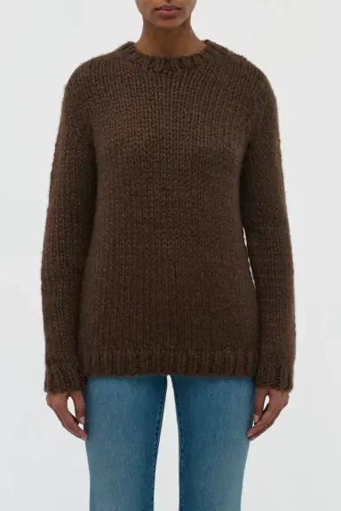 Gabriela Hearst Poros Knit Sweater in Chocolate Cashmere | Thumbnail 2