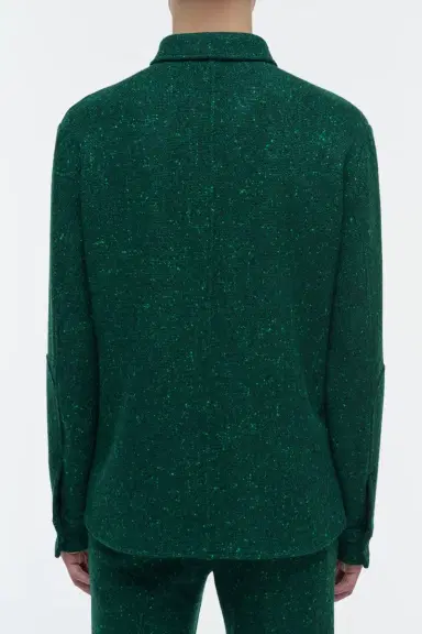 Gabriela Hearst Lucas Overshirt in English Green Speckled Cashmere | Thumbnail 4 Gabriela Hearst Lucas Overshirt in English Green Speckled Cashmere | Thumbnail 4