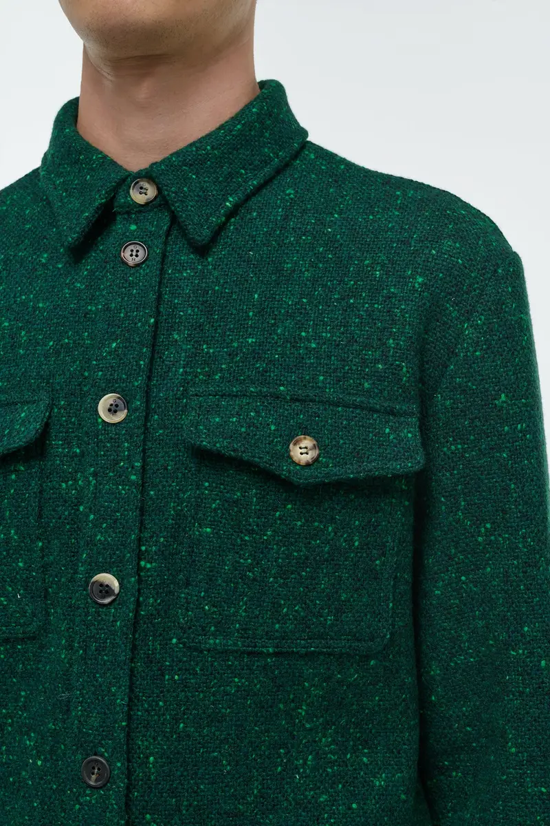 Gabriela Hearst Lucas Overshirt in English Green Speckled Cashmere | Thumbnail 5 Gabriela Hearst Lucas Overshirt in English Green Speckled Cashmere | Thumbnail 5