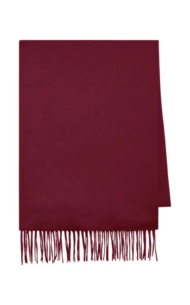 GABRIELA HEARST Blaine Fringe Scarf in Bordeaux Brushed Silk Cashmere