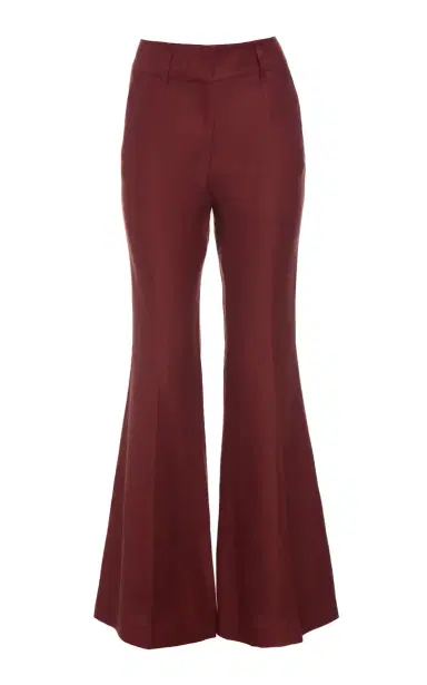 Gabriela Hearst Rhein Flare Pant in Burnt Sienna Linen Twill | Thumbnail 1