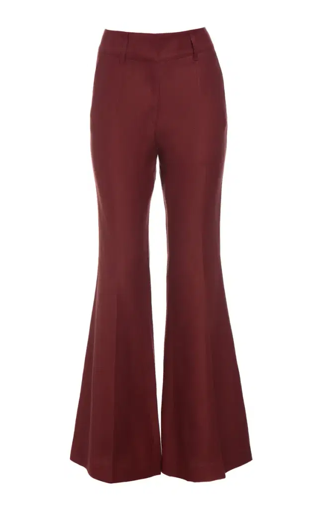 GABRIELA HEARST Rhein Flare Pant in Burnt Sienna Linen Twill