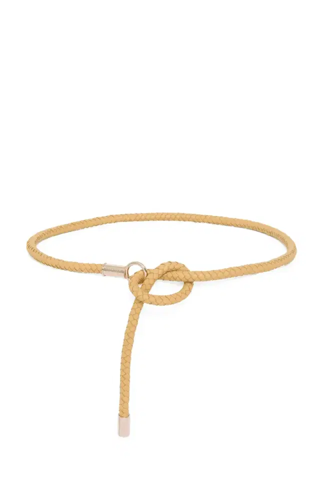 Gabriela Hearst Rope Braided Belt in Beige Nappa Leather