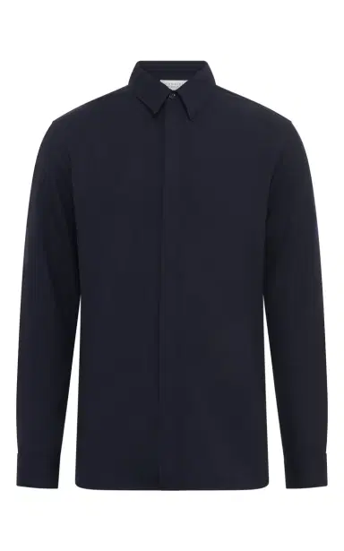 Gabriela Hearst Nicolas Shirt in Dark Navy Virgin Wool | Thumbnail 1