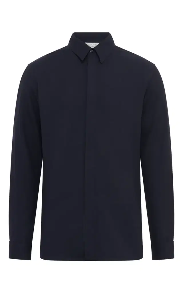 Gabriela Hearst Nicolas Shirt in Dark Navy Virgin Wool