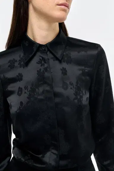 Gabriela Hearst Cruz Shirt in Black Embroidered Silk | Thumbnail 5 Gabriela Hearst Cruz Shirt in Black Embroidered Silk | Thumbnail 5